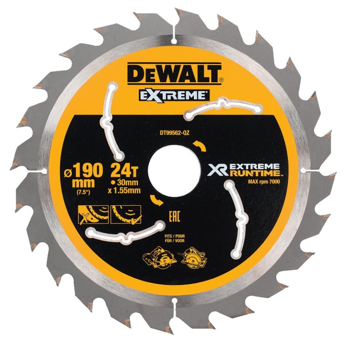 DT99562 DEWALT FLEXVOLT PILOVÝ KOTOUČ 190 X 30MM, 24Z