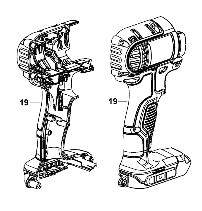 N319340 DEWALT NÁHRADNÍ VNĚJŠÍ KRYT PRO AKU RÁZOVÝ UTAHOVÁK 1/2" DCF880 A DCF885