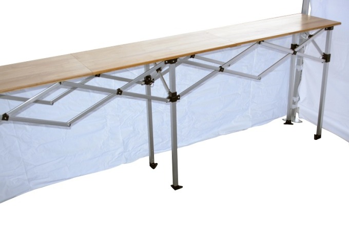 TENTino Skládací profi pult 1,5 m x 40 cm pro nůžkový stan - BAZAR