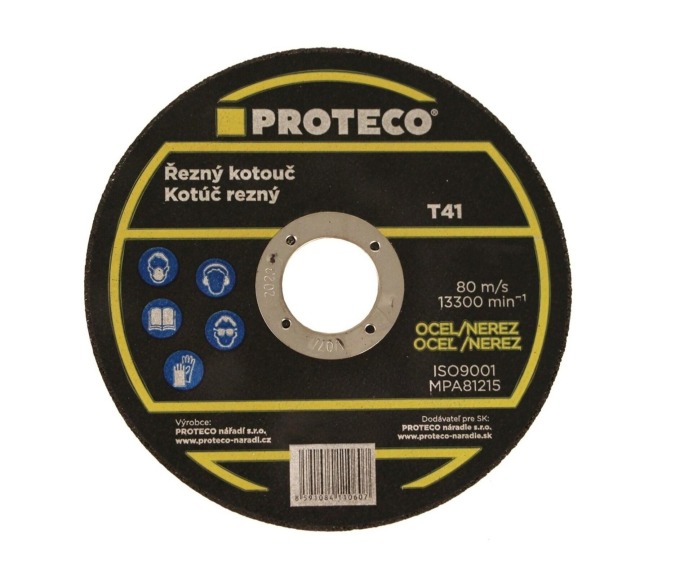 PROTECO 10.20-R-125-10 kotouč řezný 125x1.0/1.2x22.2mm, rovný, ocel-nerez