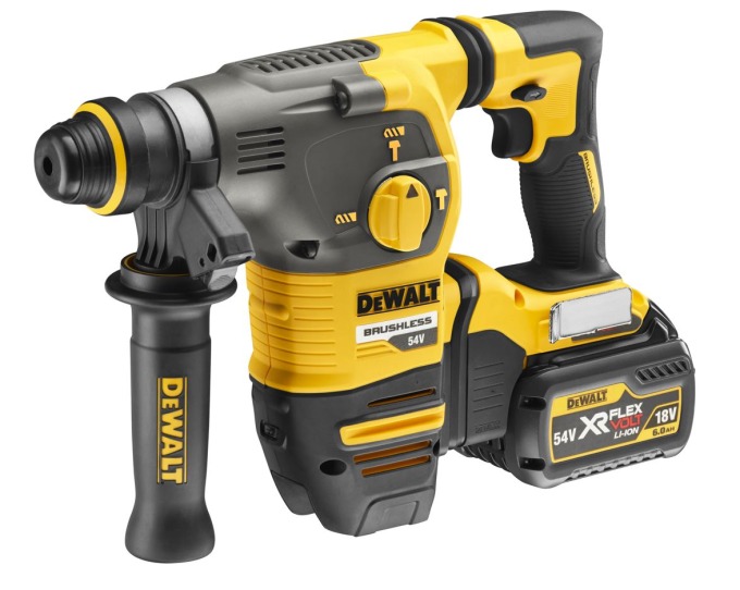 DCH323T2 DEWALT 54 VOLT AKU BEZUHLÍKOVÉ, KOMBI KLADIVO SDS PLUS, 2x 6,0Ah Li-ION, KUFR T-STAK