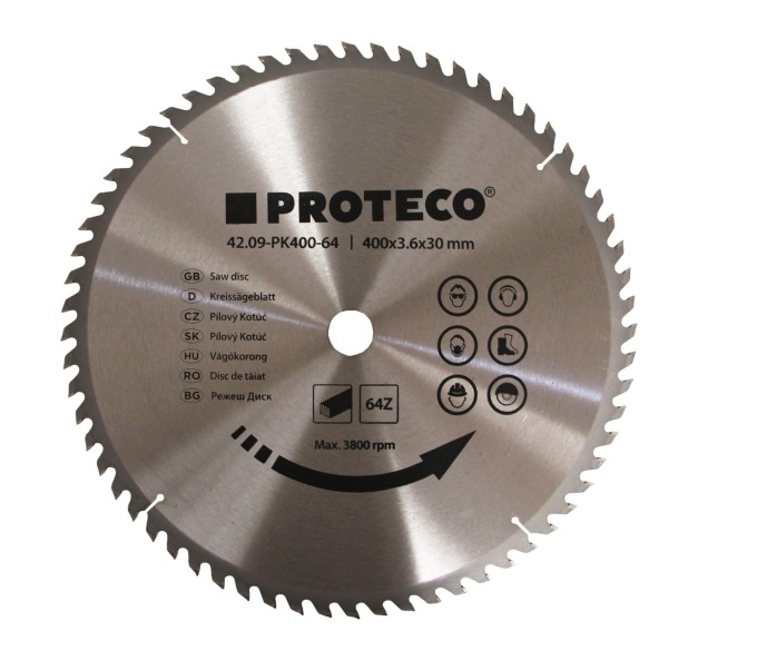 PROTECO 4209PK40064 kotouč pilový SK 400 x 3.6 x 30 64z