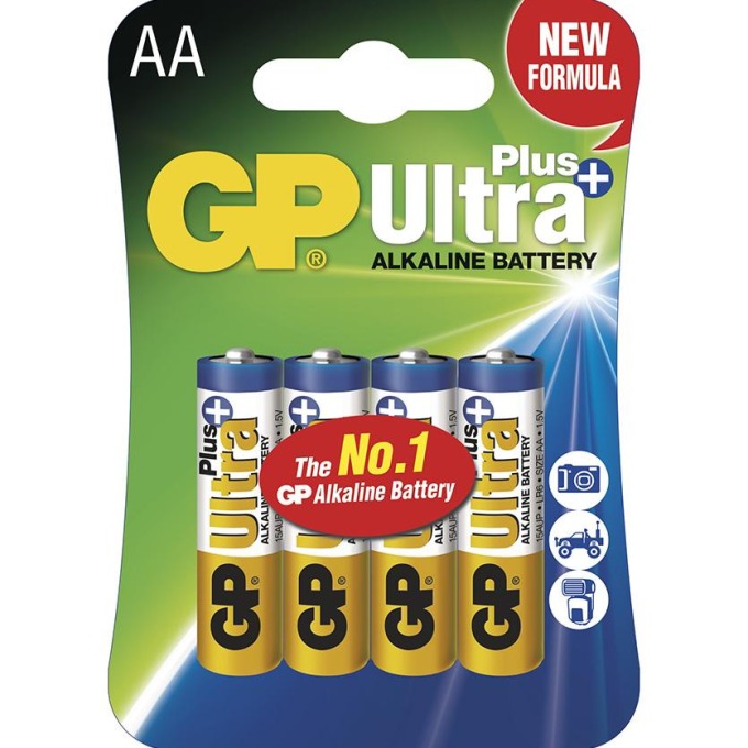 Alkalická baterie GP Ultra Plus AA (LR6), 4 ks