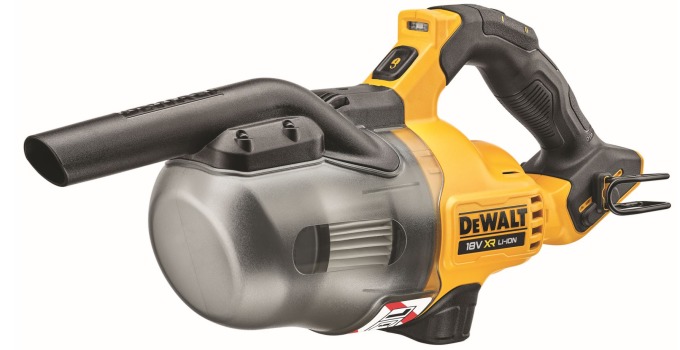 DCV501LN DEWALT 18V AKU PŘENOSNÝ VYSAVAČ S PŘÍSLUŠENSTVÍM, BEZ BATERIE A NABÍJEČKY