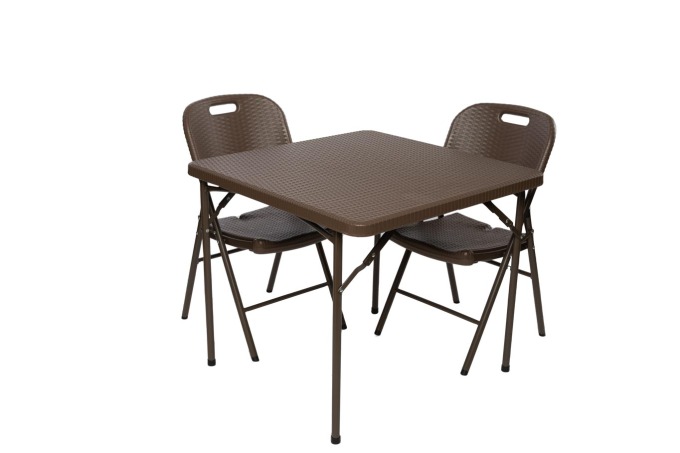 TENTino Zahradní set RATTAN - STŮL 86x86 + 2x ŽIDLE