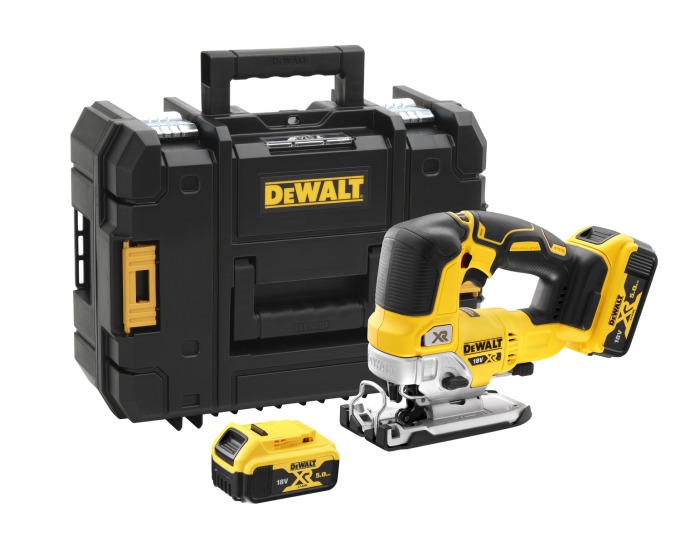 DCS334P2 DEWALT 18VOLT AKU BEZUHLÍKOVÁ PŘÍMOČARÁ PILA, 2 X 5,0 AH XR LI-ION, KUFR T-STAK