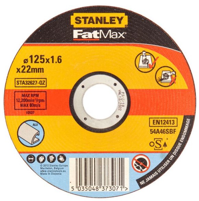 STA32627 STANLEY FATMAX ŘEZNÝ KOTOUČ ⌀125 X 22,2MM X 1,6MM NA HLINÍK