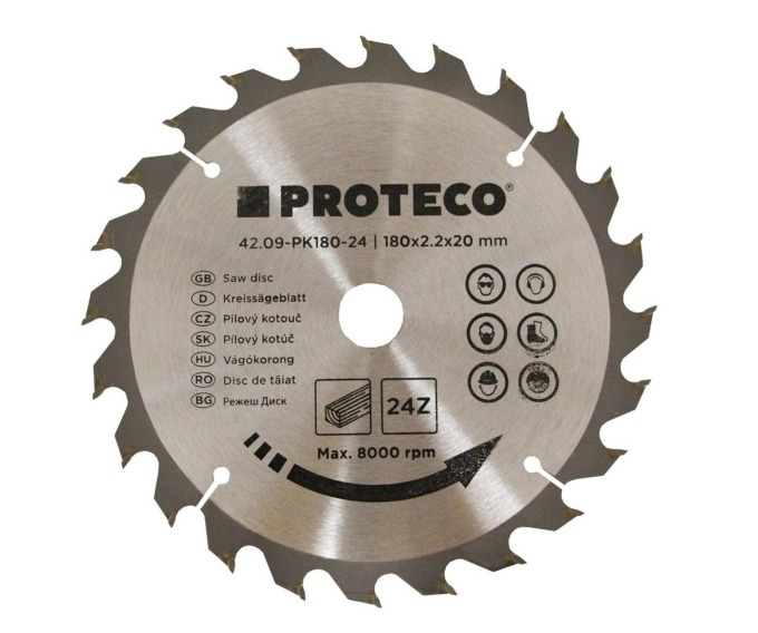 PROTECO 09-PK180-24 kotouč pilový SK 180x2.2x20 24z