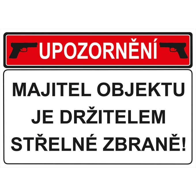 Fólie majitel má zbraň 210x148mm