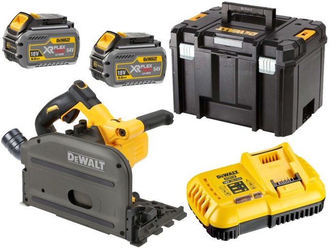 DCS520T2 DeWALT 54VOLT FLEXVOLT AKU PONORNÁ PILA, 2 X 6,0 Ah AKU FLEXVOLT 54/18VOLT, NABÍJEČKA, KUFR