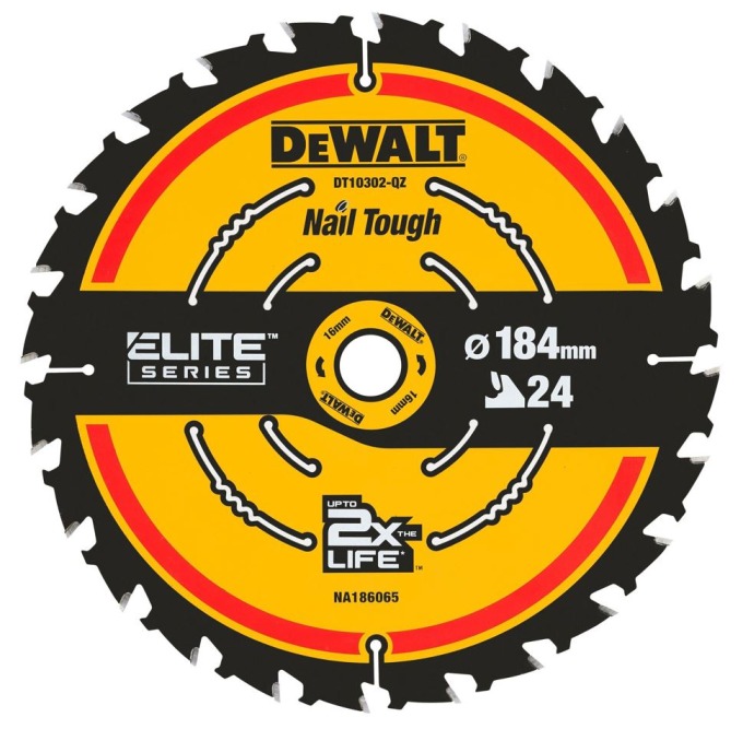 DT10302 DeWALT Pilový kotouč pro kot. pily 184x16mm 24 zub. ATB +20 univerzální řez