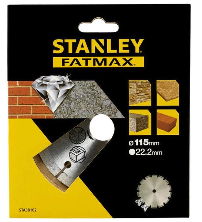 STA38102 STANLEY FATMAX DIAMANTOVÝ SEGMENTOVÝ KOTOUČ ⌀115 X 22,2MM NA BETON/CIHLY