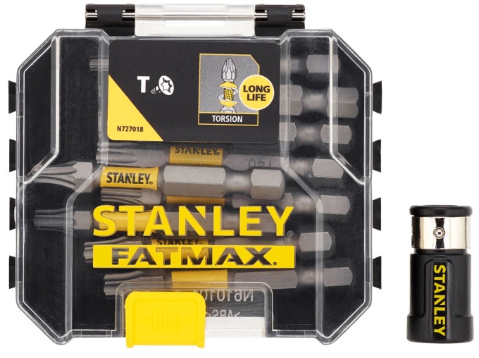 STA88566 STANLEY 10DÍLNÁ SADA 50MM TORZNÍCH BITŮ TORX S DRŽÁKEM BITŮ