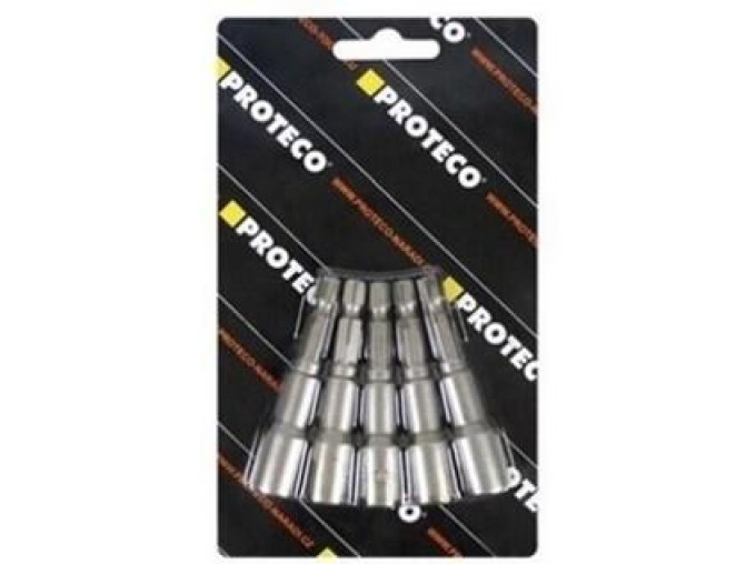 PROTECO 09-NH08-SADA hlavice nástrčná  8 mm sada 5 ks s magnetem stopka 1/4"