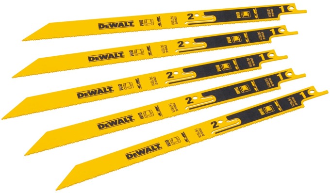 DT2416 DEWALT ODLAMOVACÍ PLÁTKY NA KOV, DÉLKA 230MM, 5 KS, PRO MEČOVÉ PILY