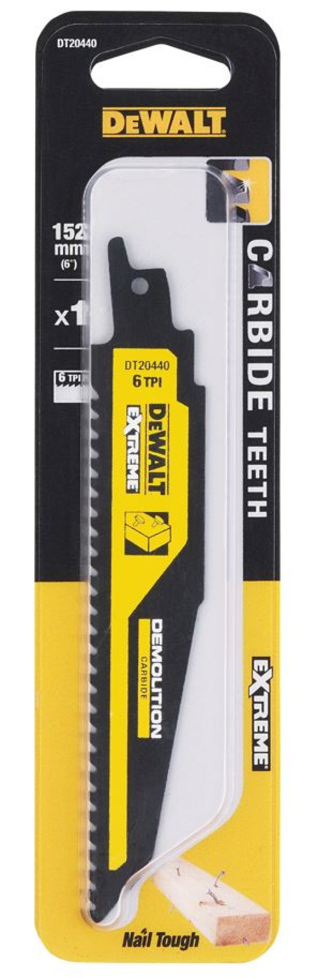 DT20440 DEWALT KARBIDOVÝ PILOVÝ PLÁTEK 152 MM PRO MEČOVÉ PILY