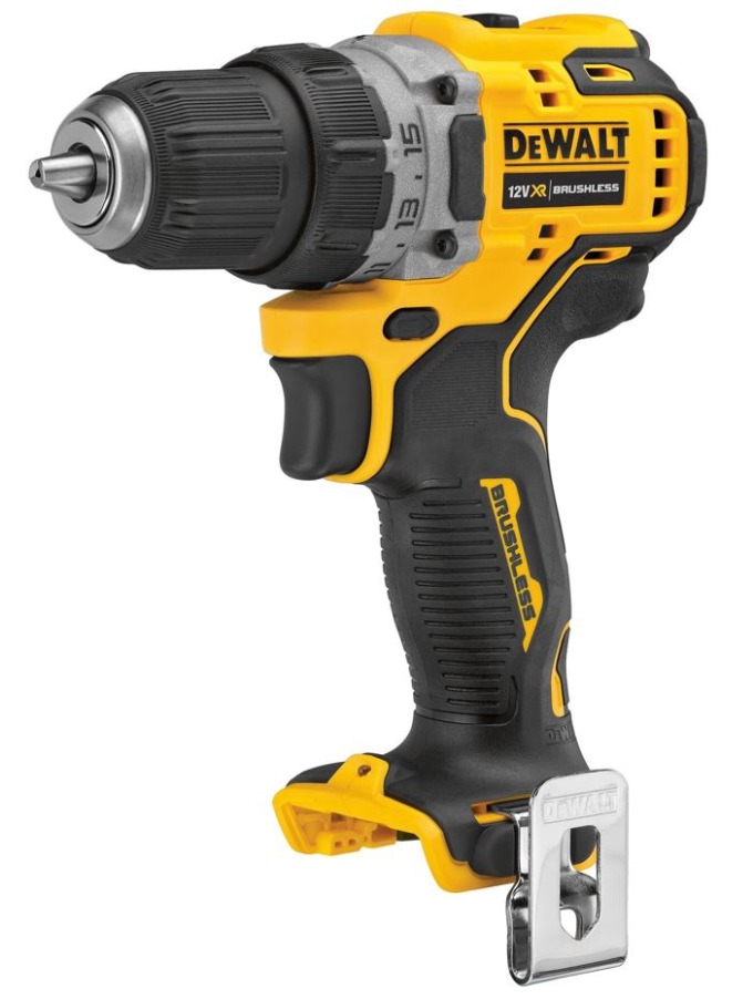 DCD701N DEWALT AKU 12V BEZUHLÍKOVÁ VRTAČKA, BEZ BATERIE A NABÍJEČKY, KARTONOVÁ KRABICE