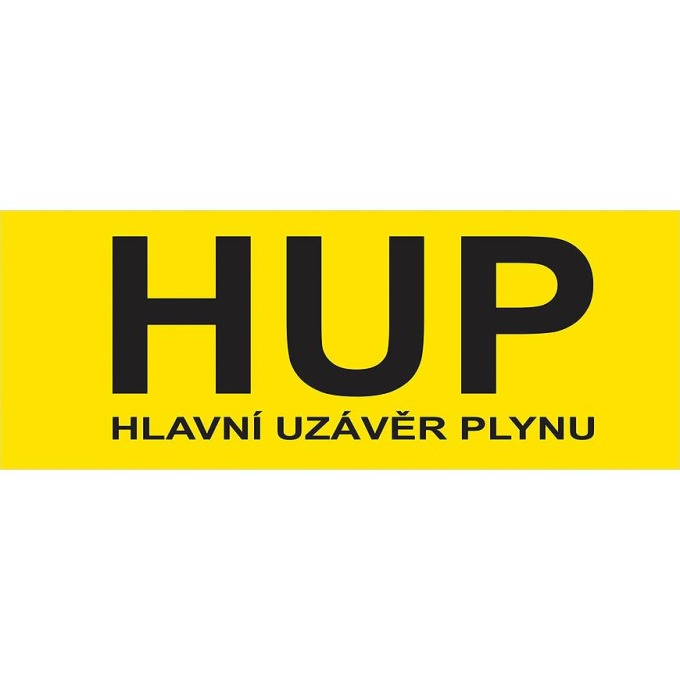 Hup - hlavní uzávěr plynu (zkratka)