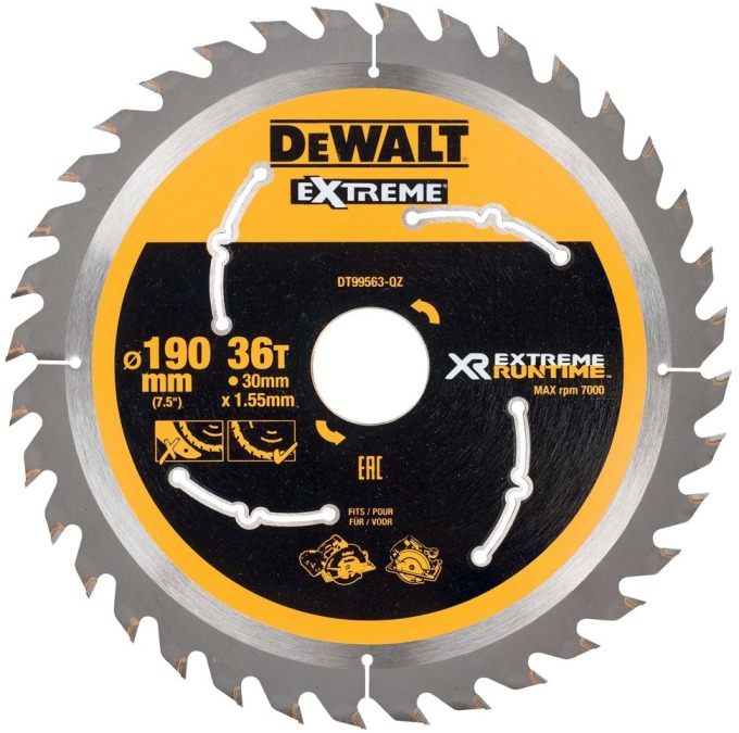 DT99563 DEWALT FLEXVOLT PILOVÝ KOTOUČ 190 X 30MM, 36 ZUBŮ