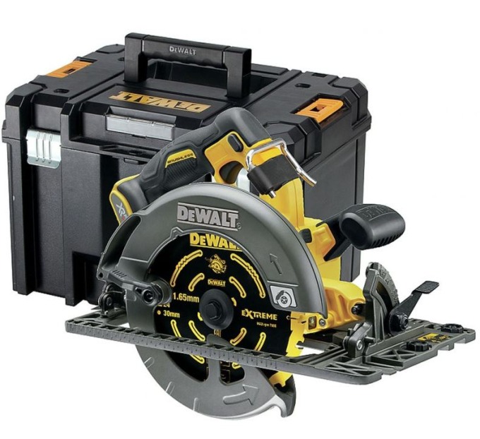 DCS579NT DEWALT 54 V AKU FLEXVOLT KOTOUČOVÁ PILA 190MM, ZÁKLADNA NA VODÍCÍ LIŠTY, BEZ BATERIE A NABÍJEČKY, KUFR T-STAK