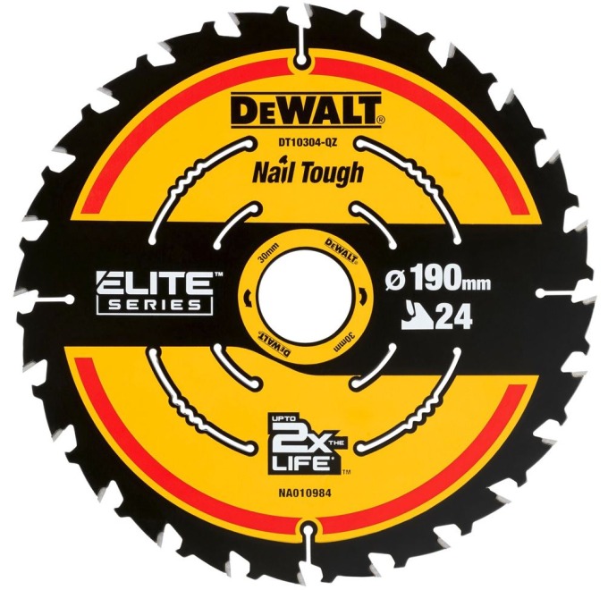 DT10304 PILOVÝ KOTOUČ EXTREME PRO KOTOUČOVÉ PILY 190X30MM 24Z ATB 20° DEWALT