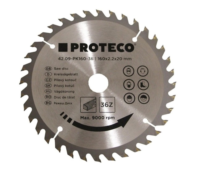 PROTECO 09-PK160-36 kotouč pilový SK 160x2.2x20 36z