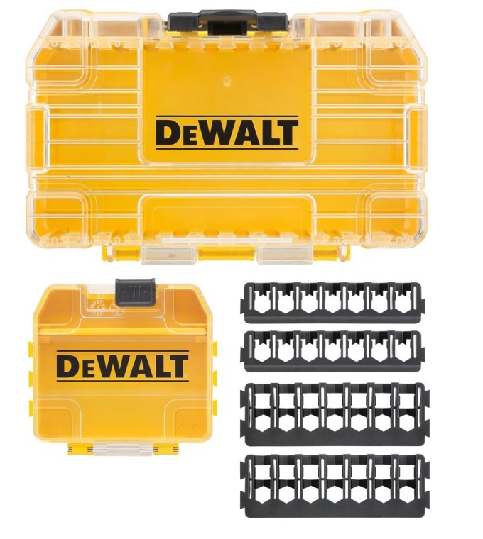 DT70801 DEWALT MALÁ SADA TOUGH CASE + MALÉ ULOŽNÉ POUZDRO + DRŽÁKY NA BITY