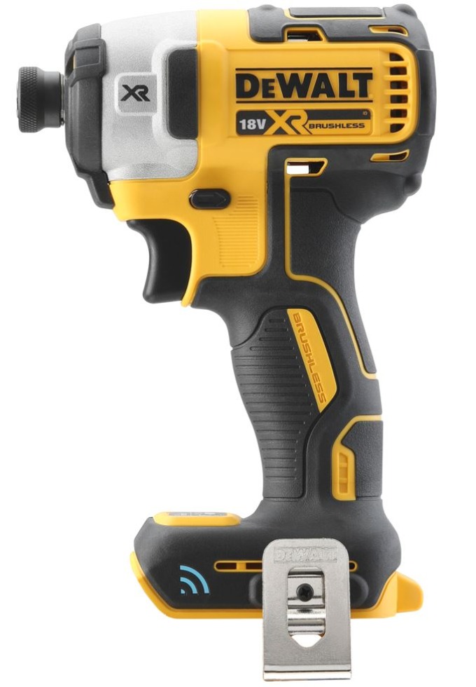 DCF888NT DEWALT 18V AKU BLUETOOTH TOOL CONECT BEZUHLÍKOVÝ RÁZOVÝ 1/4" UTAHOVÁK