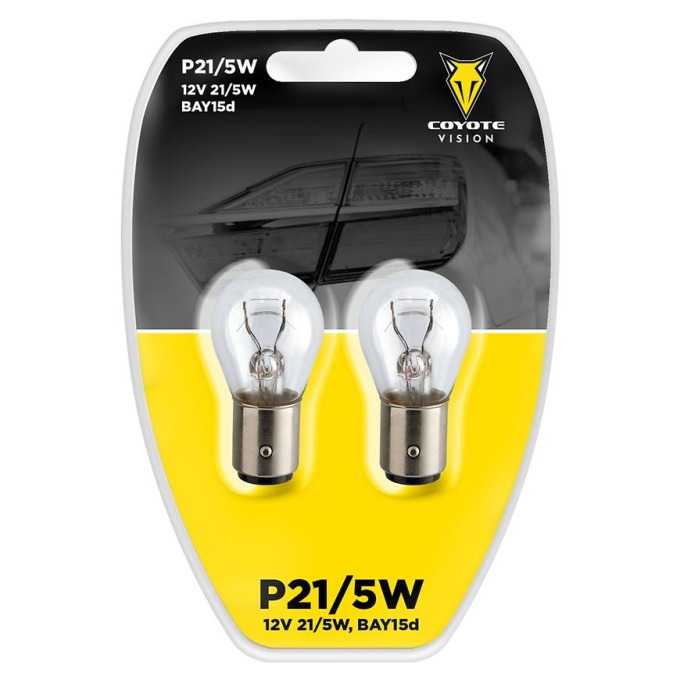 Žárovka 12V P21/5W BAY15D Coyote Vision 2 ks blistr