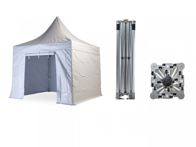 Nůžkový párty stan 3x3 m TENTino BH EXTREME PVC EXTRA HIGH ROOF Barva opláštění: 1A - BÍLÁ