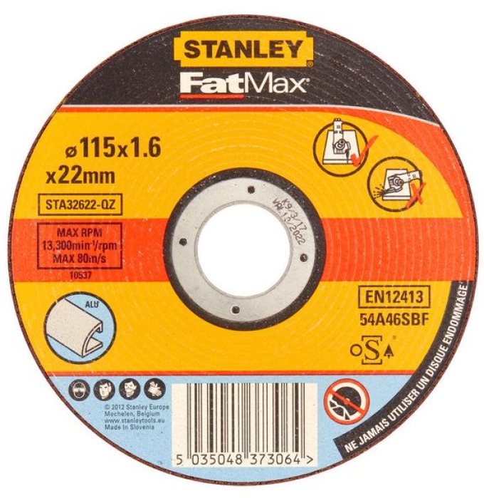 STA32622 STANLEY FATMAX ŘEZNÝ KOTOUČ ⌀115 X 22,2MM X 1,6MM NA HLINÍK