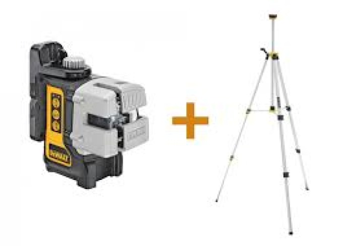 DW089KTRI Samonivelační křížový laser s 3 paprsky + stativ DeWALT