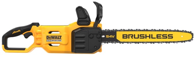 DCMCS574X1 DEWALT 54 VOLT FLEXVOLT AKU BEZUHLÍKOVÁ ŘETĚZOVÁ PILA 45 CM LIŠTA, 1 X 9,0AH BATERIE, NABÍJEČKA, KUFR