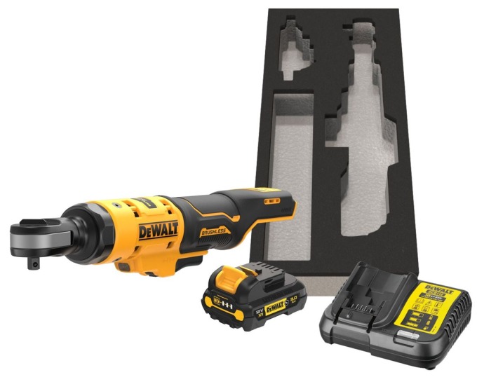 DCF503L1G DEWALT 12V AKU BEZUHLÍKOVÁ RÁČNA 3/8", 1X BATERIE 3,0 AH, NABÍJEČKA, PUR VLOŽKA