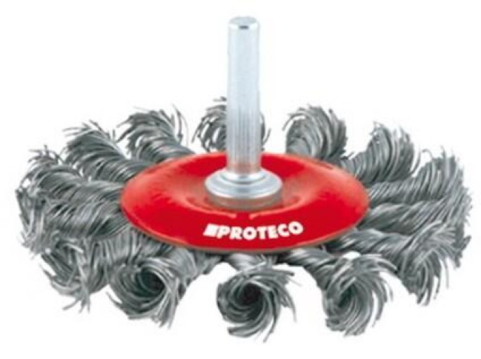 PROTECO 2362-075 kartáč okružní copánkový  75mm stopka  Fe 0.5 mm