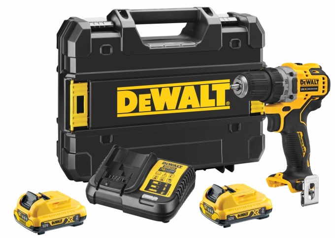 DCD701D2 DEWALT AKU 12V BEZUHLÍKOVÁ VRTAČKA, 2 X 2,0AH BATERIE, NABÍJEČKA, KUFR T-STAK