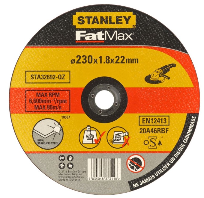 STA32692 STANLEY FATMAX ŘEZNÝ KOTOUČ ⌀230 X 22,2MM X 1,8MM NA NEREZ OCEL