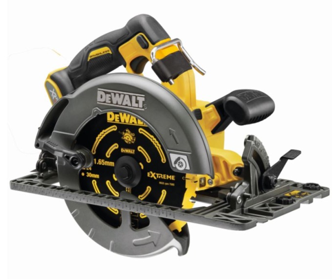 DCS579N DEWALT 54VOLT AKU KOTOUČOVÁ PILA 190MM, ZÁKLADNA NA VODÍCÍ LIŠTY, BEZ BATERIE A NABÍJEČKY, V KRABICI