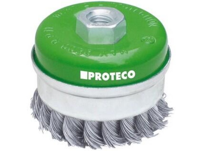 PROTECO 233-080-NER kartáč hrnkový copánkový 80mmxM14x2 NEREZ  0.35 mm