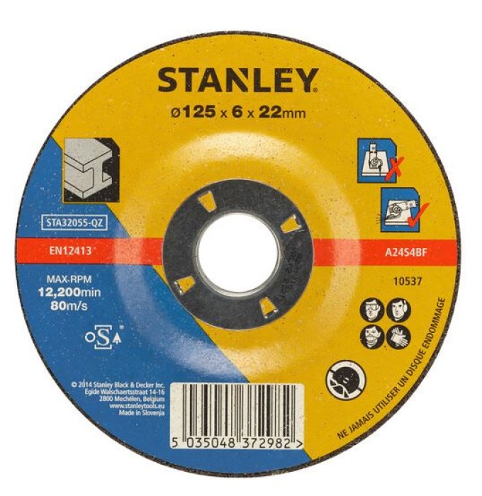 STA32055 STANLEY FATMAX VYPOUKLÝ BRUSNÝ KOTOUČ ⌀125 X 22,0MM X 6,0MM NA KOV