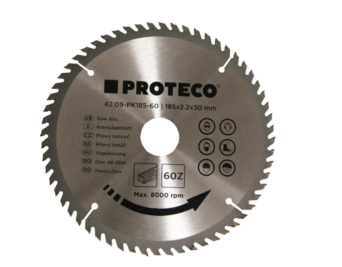 PROTECO 09-PK185-60 kotouč pilový SK 185x2,2x30 60z + redukce 30/20 mm