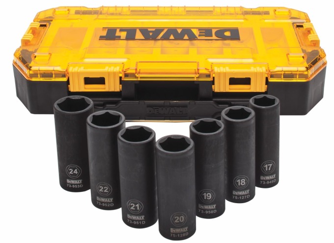 DWMT74737-0 DEWALT 7DÍLNÁ SADA PRODLOUŽENÝCH 1/2" HLAVIC