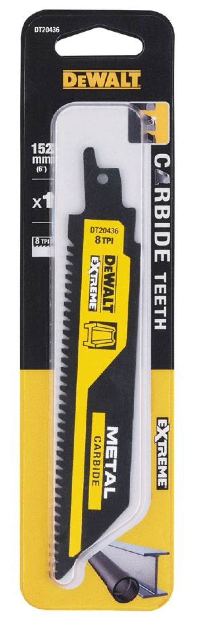 DT20436 DEWALT KARBIDOVÝ PILOVÝ PLÁTEK 152 MM PRO MEČOVÉ PILY