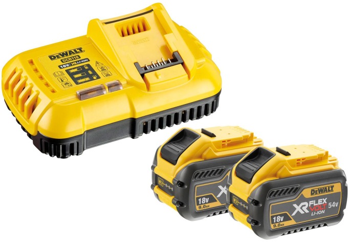 DCB118X2 DEWALT 2X BATERIE FLEXVOLT XR LI-ION 9,0AH 54/18 VOLT A NABÍJEČKA