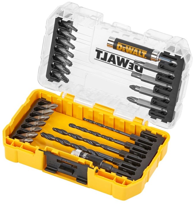 DT70708 DEWALT 25DÍLNÁ SADA ŠROUBOVACÍCH NÁSTAVCŮ A VRTÁKŮ DO KOVU