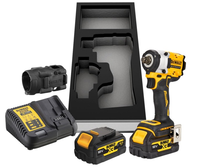 DCF921P2G DEWALT 18V AKU BEZUHLÍKOVÝ RÁZOVÝ UTAHOVÁK 1/2" S CFN KRYTEM, 2 X 5,0 AH BATERIE XR LI-ION, NABÍJEČKA, PUR VLOŽKA