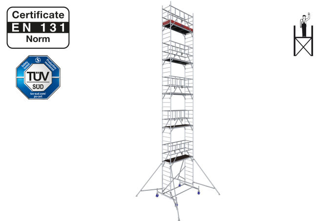 KRAUSE 940193 lešení pojízdné „PROTEC KRAUSE“ hliníkové, pracovní výška 12.3 m