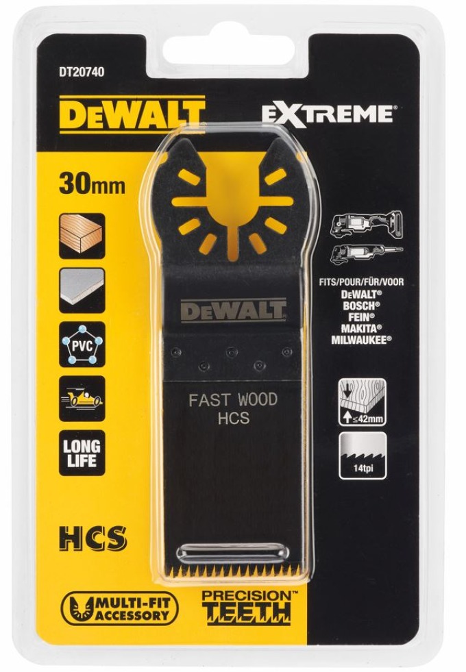 DT20740 DEWALT PILOVÝ LIST HCS PRO ŘEZÁNÍ TVRDÉHO DŘEVA 32 MM